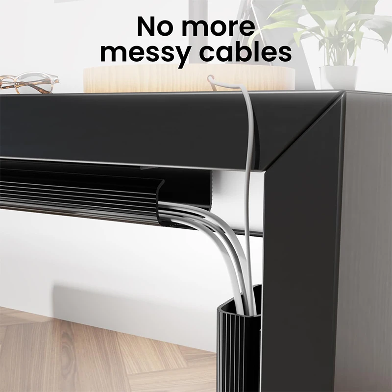 2 pcs Cable Management Under Desk Kit-Under Desk Cable Management Cord Cover, Hider Cord