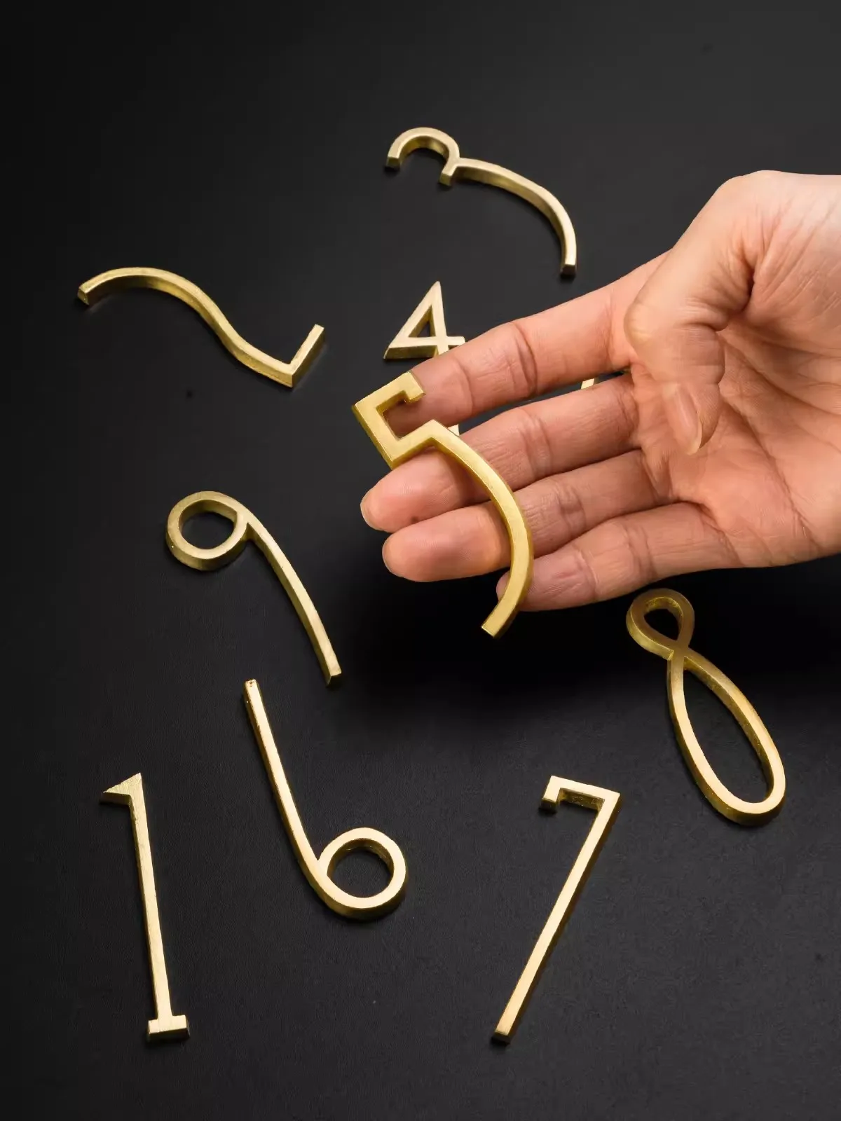 House Numbers 1 PC Solid Brass Gold House Numbers Wall Decoration