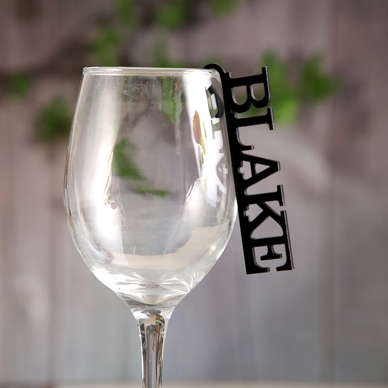 Wedding Wine Charms Place Cards Glass Markers