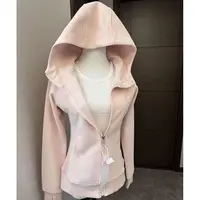 Streetwear noir manteau à capuche 2025 vêtements pour femmes à capuche fermeture éclair coupe ajustée Y2k vestes décontracté mode sweats hauts Ropa Mujer 1