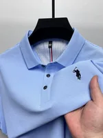 Polo à manches courtes pour hommes marque haut de gamme 100% coton luxe broderie poney confortable respirant à la mode nouveau haut d'été 2
