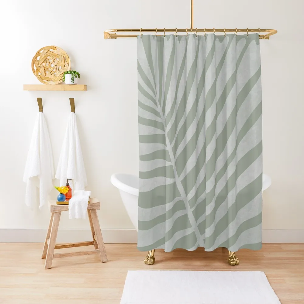 

Wild fern leaf in sage green Shower Curtain Waterproof Shower Modern Accessory Bathrooms Bathroom Accessories Curtain