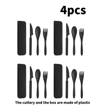 Set di posate in plastica da 1/2/4 pezzi per ristorante, cucina di casa, viaggi, lavoro, picnic, campeggio, riutilizzabili 1