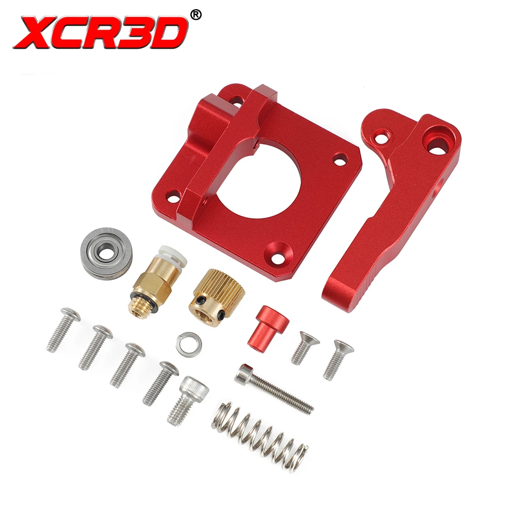 XCR3D 3D Printer Parts MK8 Extruder Upgrade Aluminum Block bowden extruder 1.75mm Filament Reprap Extrusion for Ender 3 CR10 Blu e3dv6 volcano print head mounting fixed block v6 to cr10 j head hotend aluminium bracket for ender 3 cr 10 series printer parts