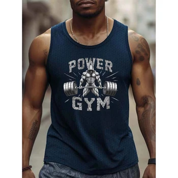 Power Gym Graphic Tank Top For Men A Must-have Vest For Fitness Enthusiasts Loose Breathable Sleeveless Shirt Street Y2k Vest 1