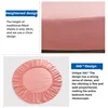 1/3PCS Cotton Fitted Sheet with Elastic Band Bed Linen for Round Mattress Cover Solid Color Queen Size Bedspread with Pillowcase 6