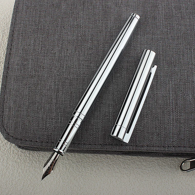 High Quality Stainless Steel Luxury Business School Student Office Supplies Fountain Pen New Ink Pen