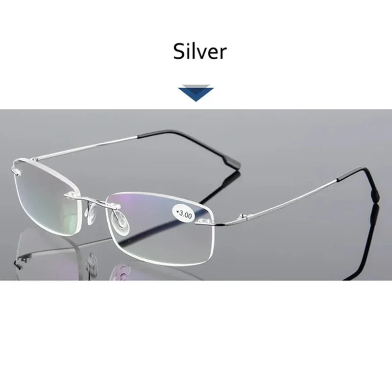 Mai Blume Blau Licht Blockin Ultraleicht Memory Titan Randlose Lesebrille Männer & Frauen Presbyopie Brillen +1,0 +1,5 +2,0 – Detail 4