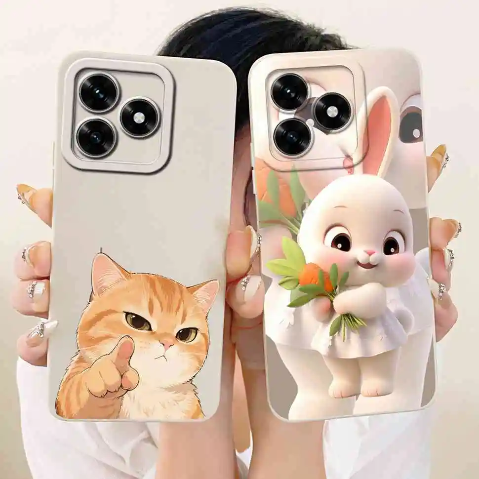 Cute Rabbit Cartoon Silicone Phone Case, Soft Protective Cover