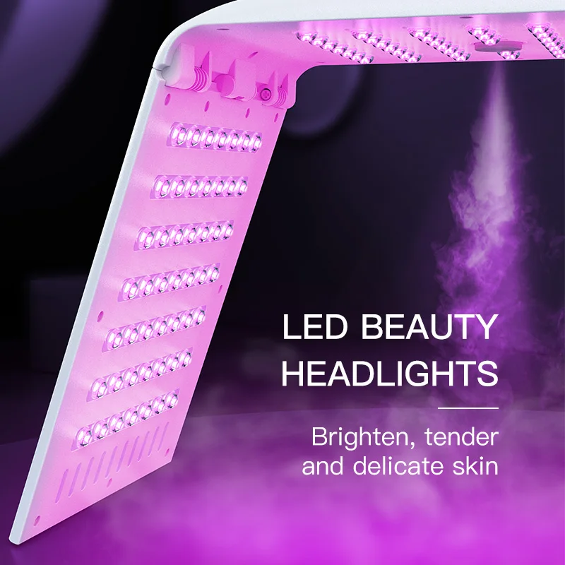 7 Color LED Facial Mask Foldable Dynamic Red Light PDT Photon Therapy Mask Cold Nano Water Spray Anti Wrinkle Beauty Instrument