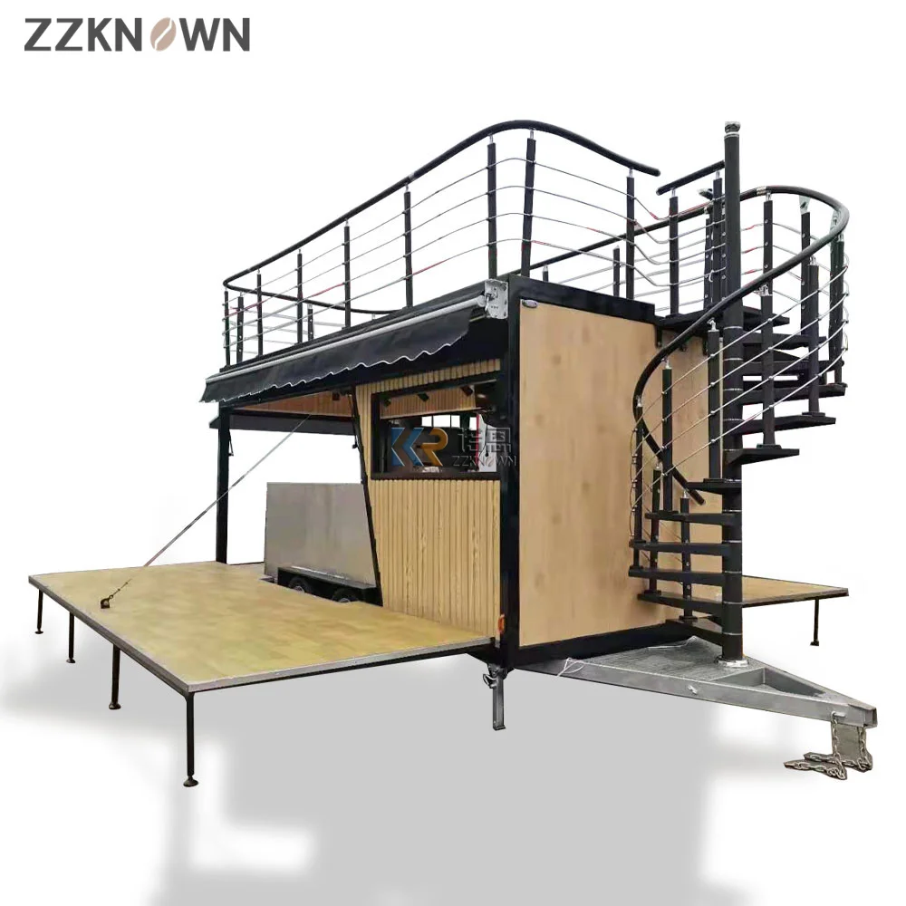 Customized Two Decker Food Trailer Mobile Food Truck Ice Cream Coffee