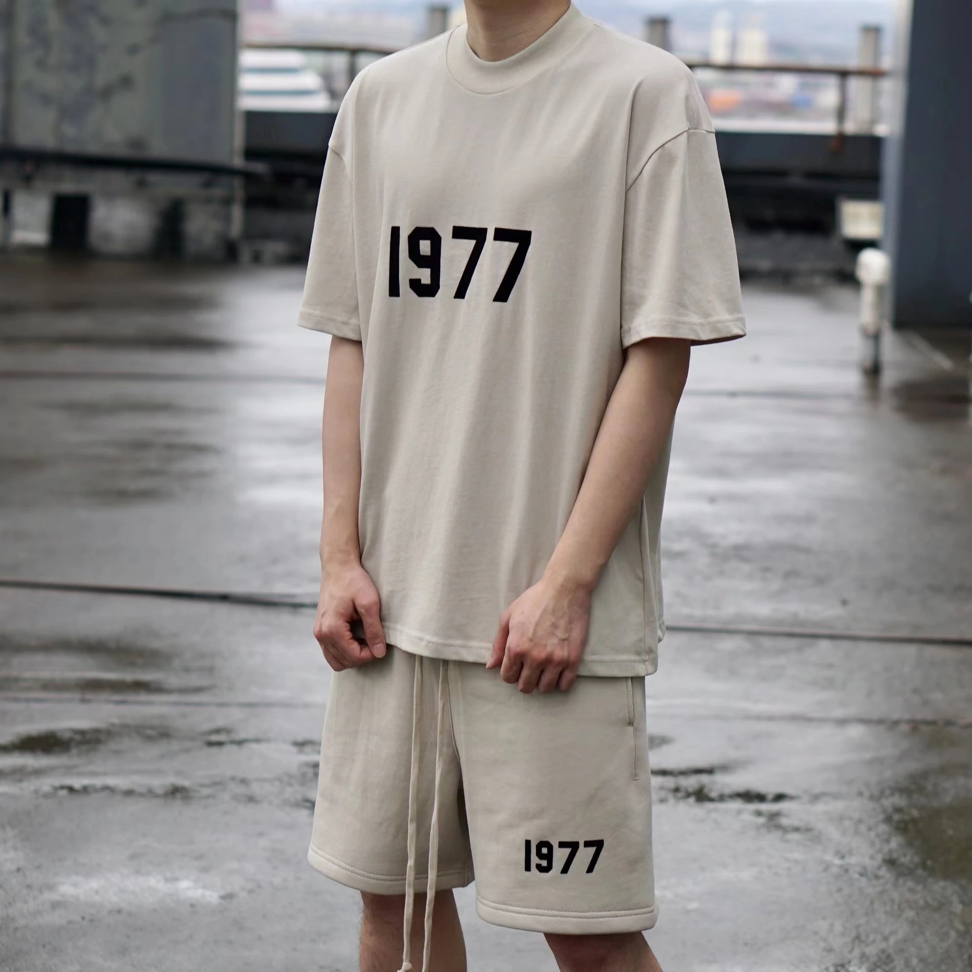 essentials t shirt and shorts