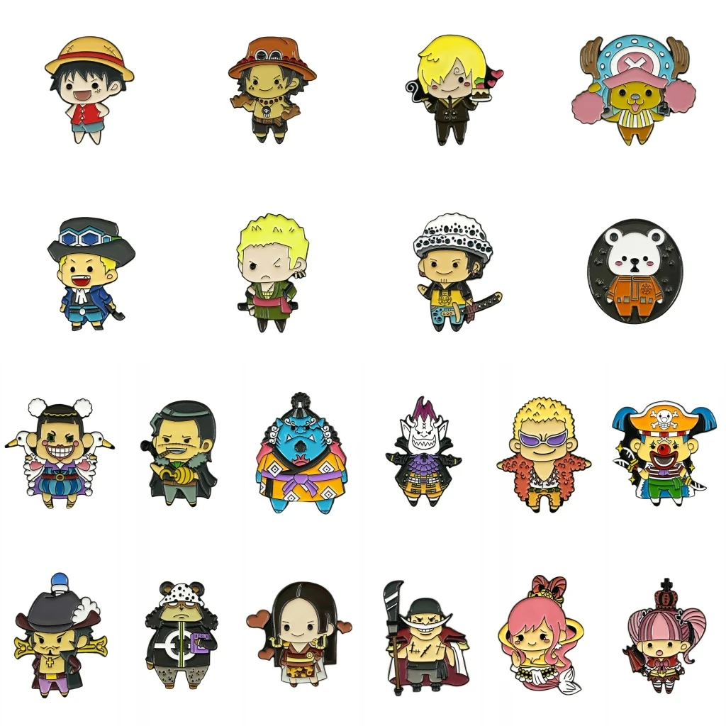 

Chibi Аниме ONE PIECE Luffy Sir крокодил Bepo Chopper Sabo Ace Sanji реквизит для косплея металлический значок булавка сплав брошь аксессуары