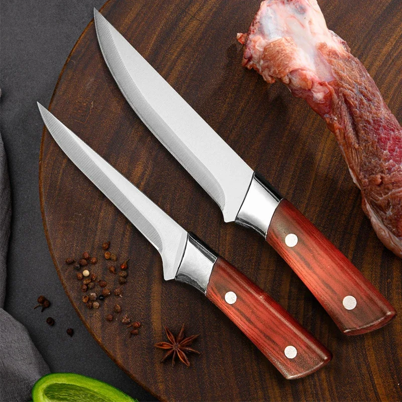 Butcher Bone Cleaver Cutting Knife Meat Chef Knife Sheath Slaughtering Sheep Fish Pig Fruit Vegetable Sharp Knives BBQ Tool