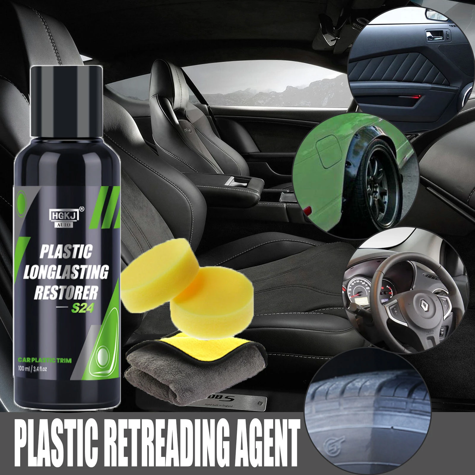 Car Care Plastic Renovator Coating For Auto Plastic Rubber Repair Clean