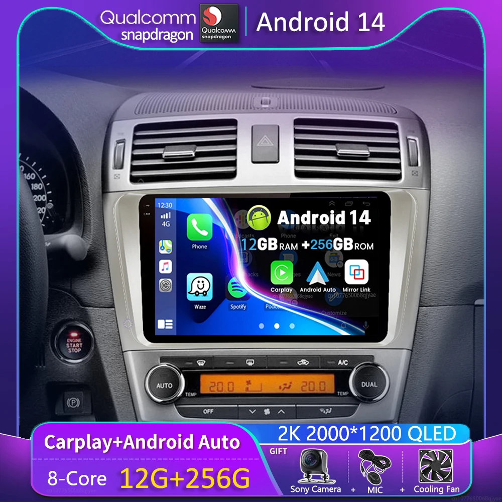 

Android 14 Car Radio For Toyota Avensis T27 2009 - 2015 Navigation GPS Multimedia Player Stereo wifi+4G Carplay auto video 2din