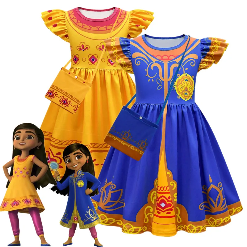 Royal Detective Mira Princess Dress For Girls Isabela Cosplay Costumes Bambini Kathy Pepa Fancy Clothes Party Vestidos