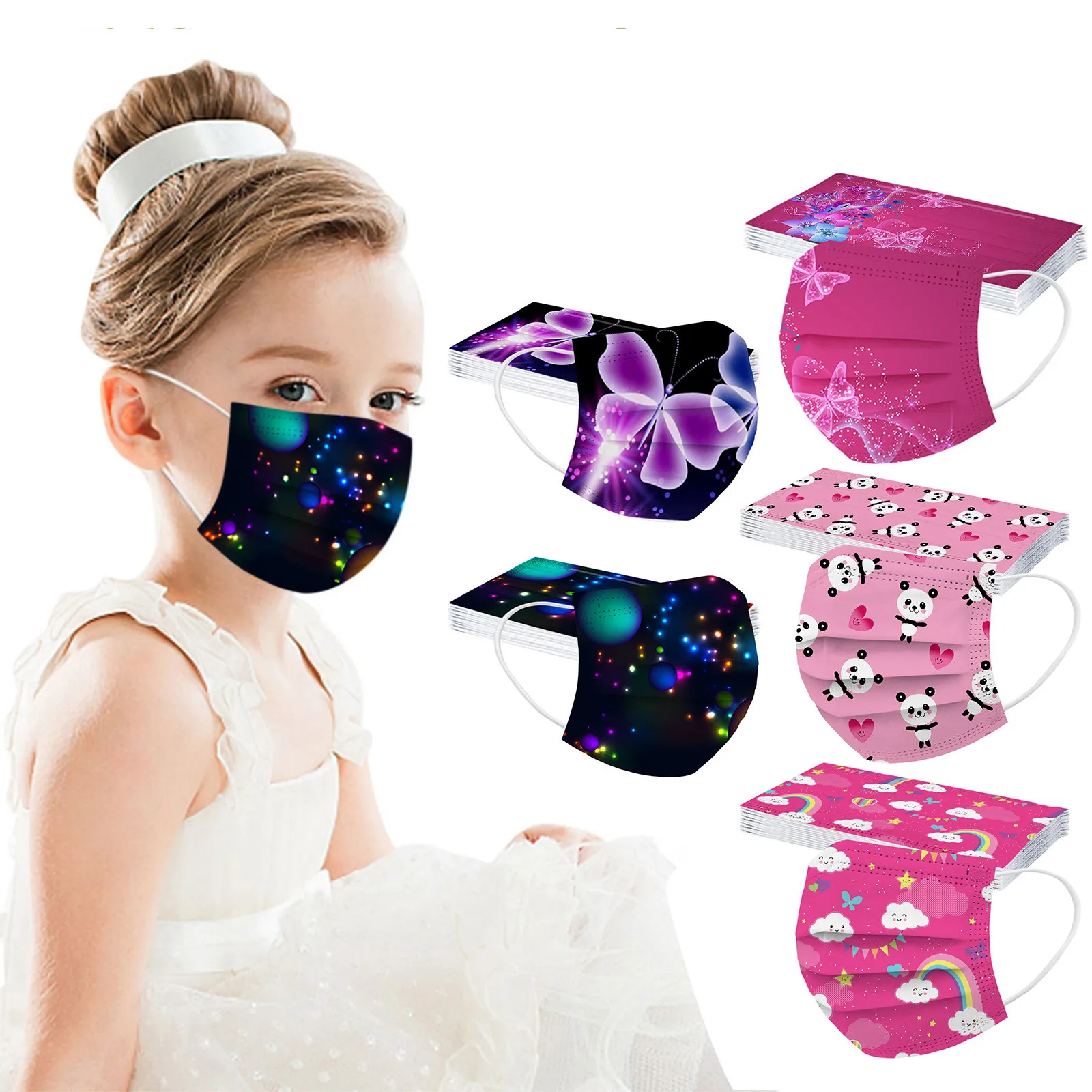 Child Kids Mask Disposable Face Mask Industrial 3ply Ear Loop 50pc Cubre Bocas Desechables Mascarilla Para Polvo