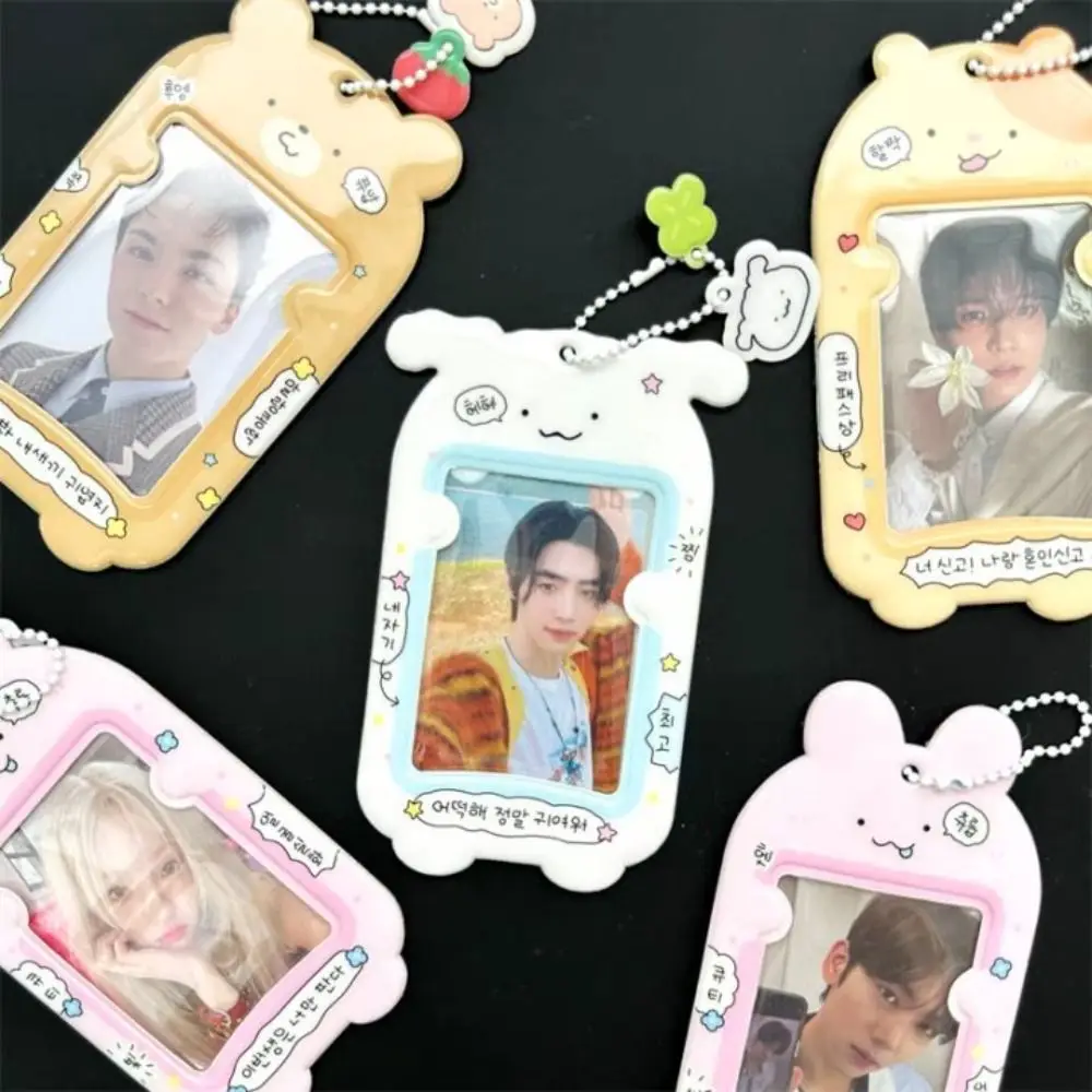Kawaii Cartoon Korean Idol Photocard Holder Animal Pendant Animal Card Sleeve Korean Style INS Bus Card Holder Outdoor
