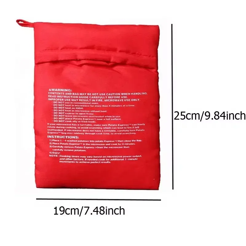 Microwave Potato Bag Reusable Express Potato Cooker Bag Baked Cooker 4 Minutes Red Baked Pouch Quick Fast Kitchen Gadgets