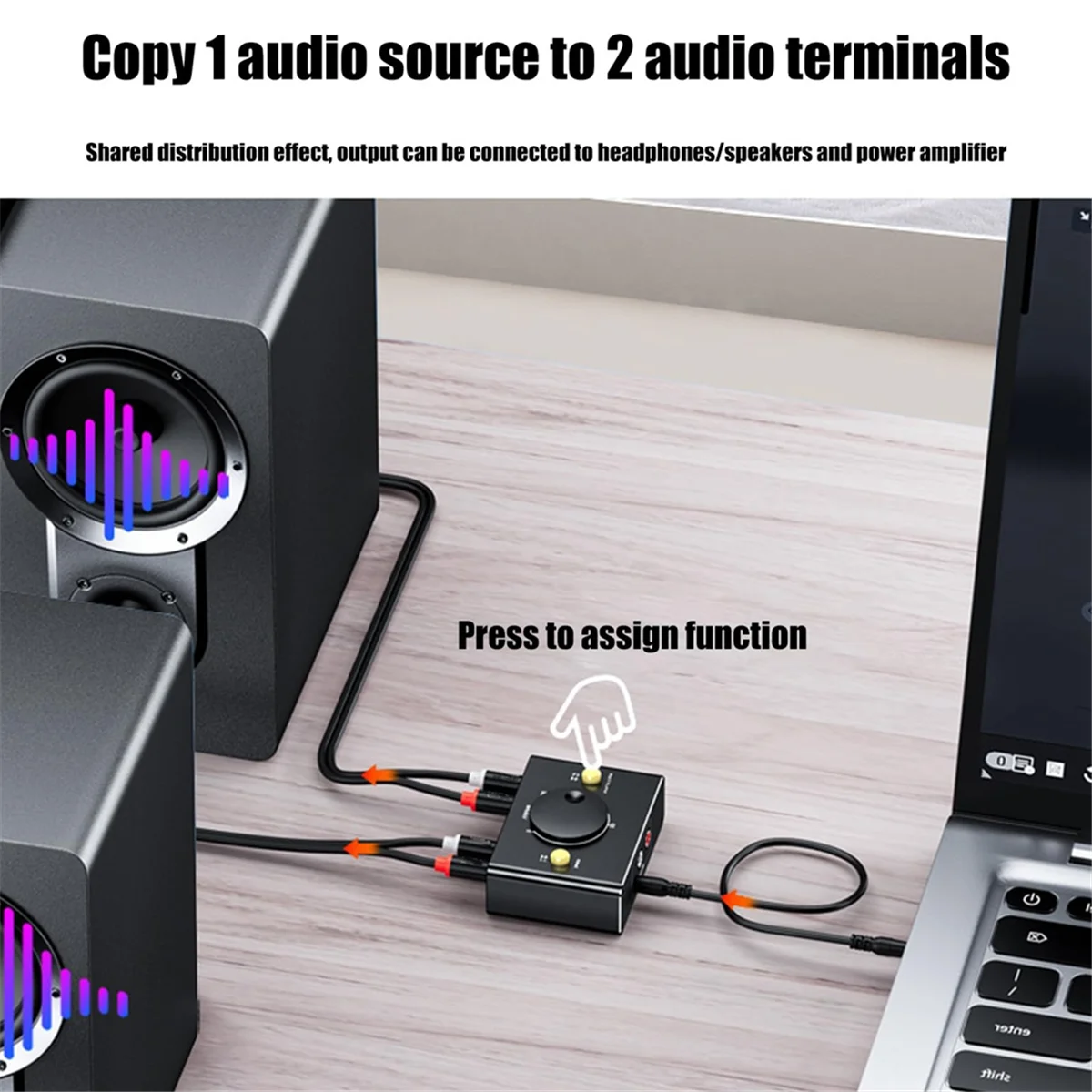 3.5mm to 2RCA Audio Switcher Bidrectional 1 in 2 Out or 2 in 1 Out Dual RCA to 3.5mm Splitter Switcher