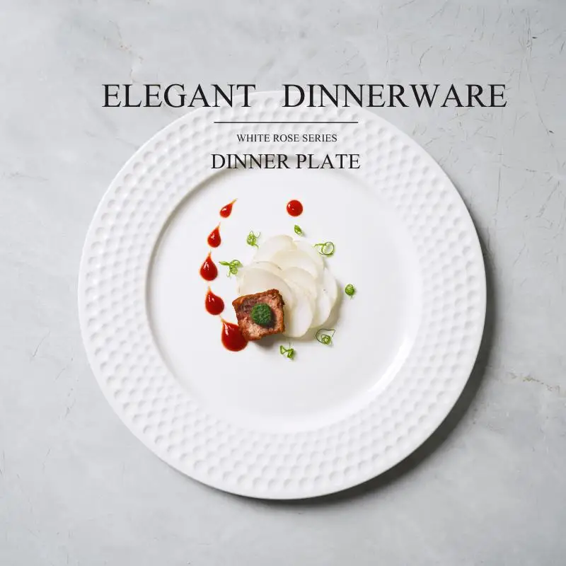 

Creative Simple Style Solid Color Ceramic Tableware Home Steak Plate Hotel Dessert Plate Western Plate Factory Direct Sales