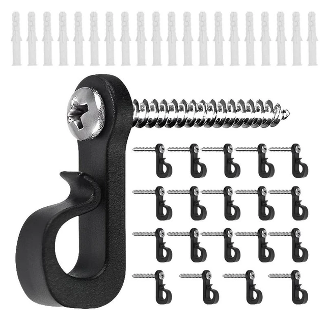 20Pcs Q Hanger Hooks with Safety Buckle Windproof Ceiling Screw