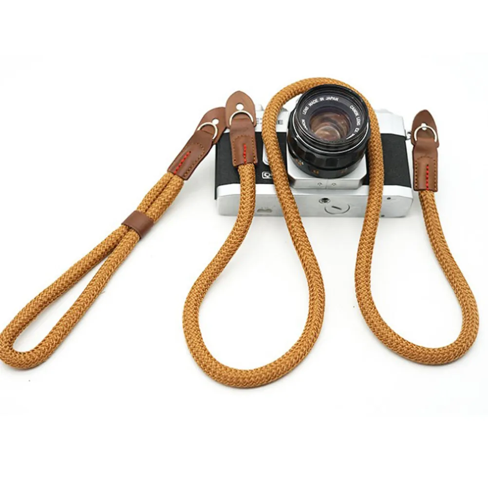 카메라 로프 튼튼하고 긴 카메라 스트랩 컴팩트 미니 DSLR 카메라에 적합 편안하고 세련된 홀터 스트랩 커피