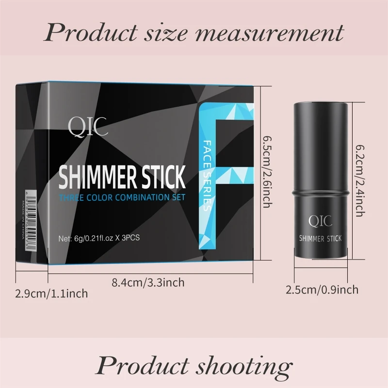 

3pcs Portable Face Contouring Set Create Beautiful Shadows and Highlights Makeup for Defined Face Feature R3MF