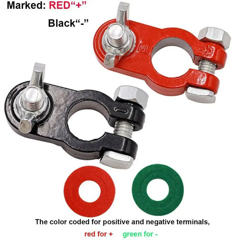 1 Pair Quick Disconnect Auto Cables Connectors Car Battery Bornes Main Cable Post Clamp Terminal Screw Connection For Car Truck