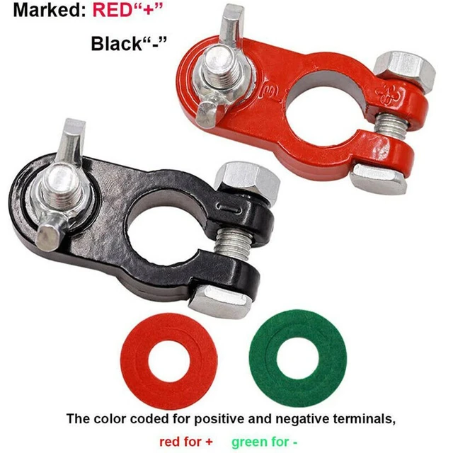 Connecteur de Borne de Batterie, Cosses Batterie Serrage Rapide, Positive  et Négative Bornes de Batterie Connecteurs