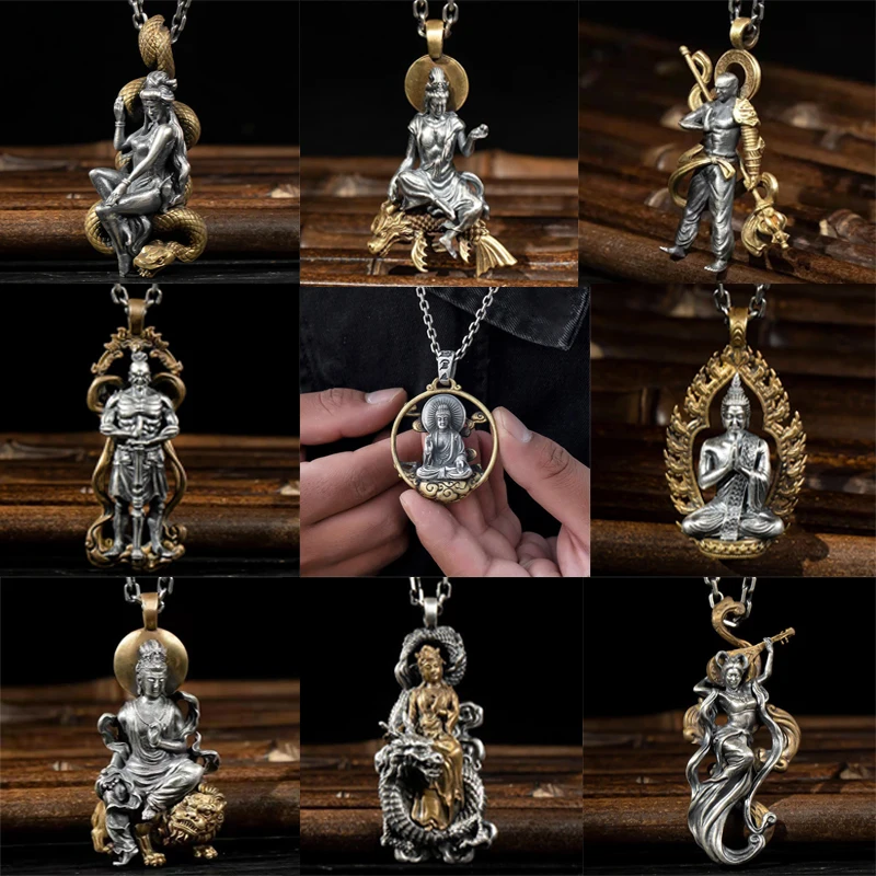 Ciondolo Uomo Tibetano Amitabha Buddha In Acciaio Inox: Porta Fortuna E Spiritualità, Regalo Perfetto Per Natale.