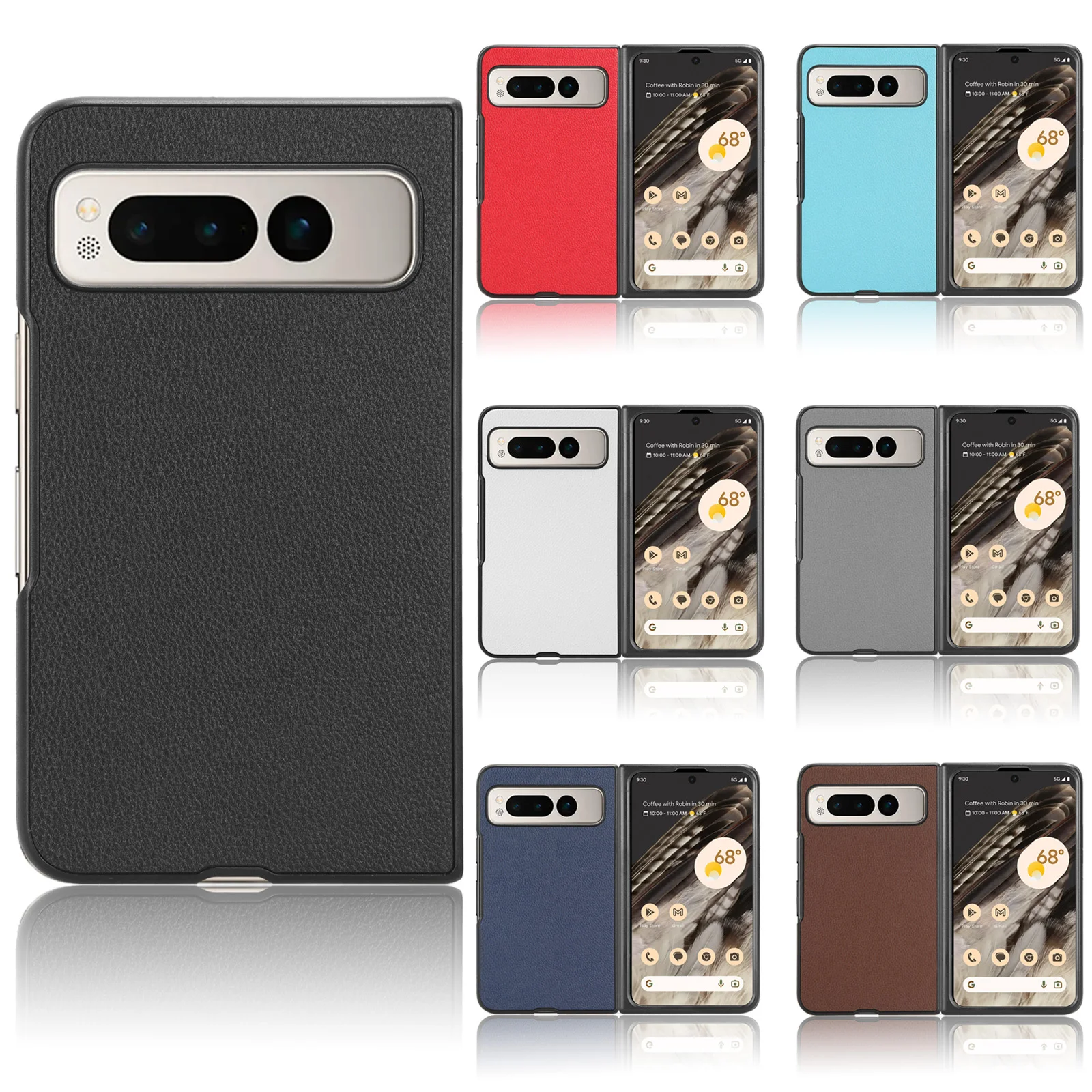 Per Google Pixel Fold Case Pattern Litchi Skin Pu Leather E Pc Book Cover Per Google Pixel Fold Phone Case