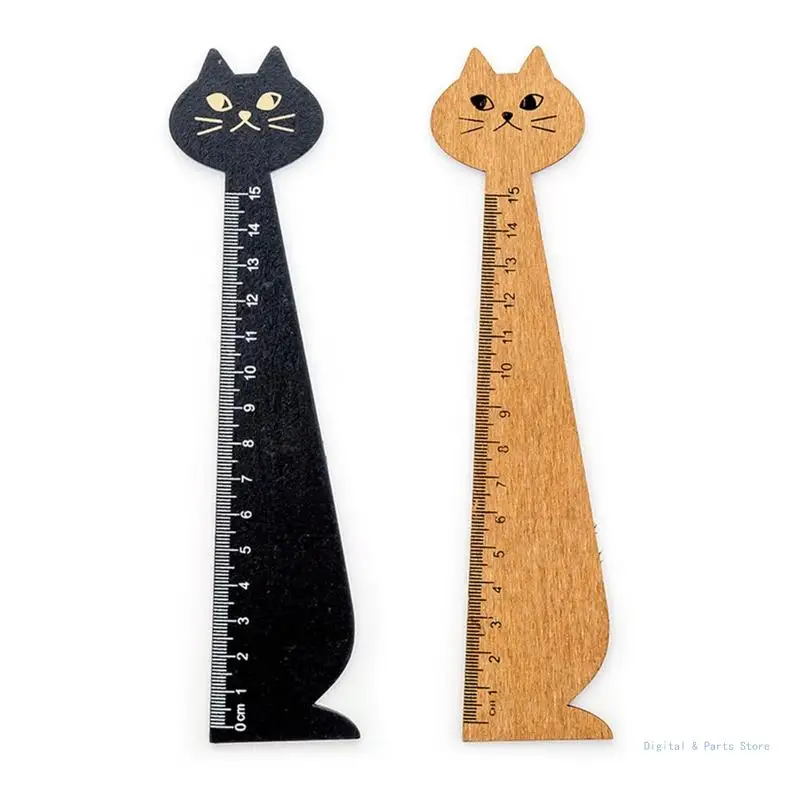 

M17F Cartoon Scael Ruler Wooden Measuring Ruler Math Drawing Tool Kid Stationery Gift