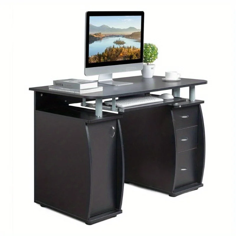 Laptop desk, home office study furniture with 3 drawers 2