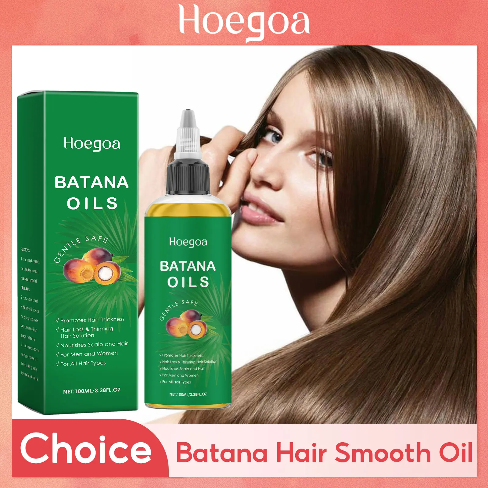 Batana Hair Strengthening Oil Deep Nourishing Smooth Repair Frizzy Damage Hair Anti Break Loss Promote Growth For All Types