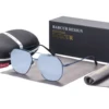 BARCUR Square Glass Lens Men Sun Glasses for Women Polarized Sunglasses Shades Eyewear Gafas De Sol