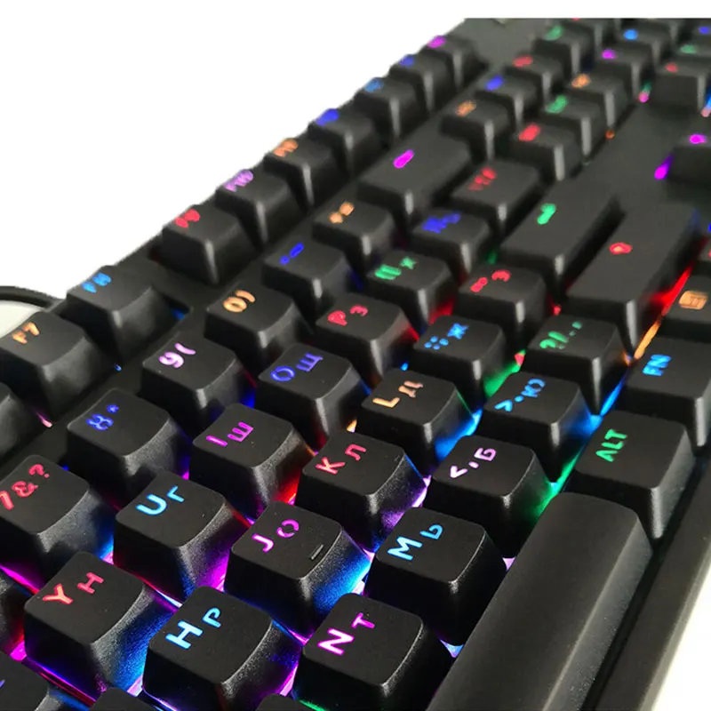 Keycaps Transparentes para Teclado Mecânico Substituição Faça Você Mesmo Iluminação Led Compatível com Interruptores mx Russo e Coreano 104