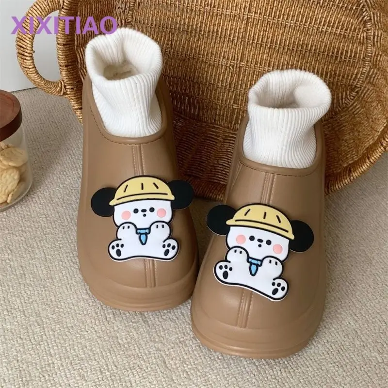 

Winter New Sanrios Anime Pochacco Cotton Socks Women Cartoon Non-Slip Warm Cute Plush Outer Wear Snow Boots Versatile Gift