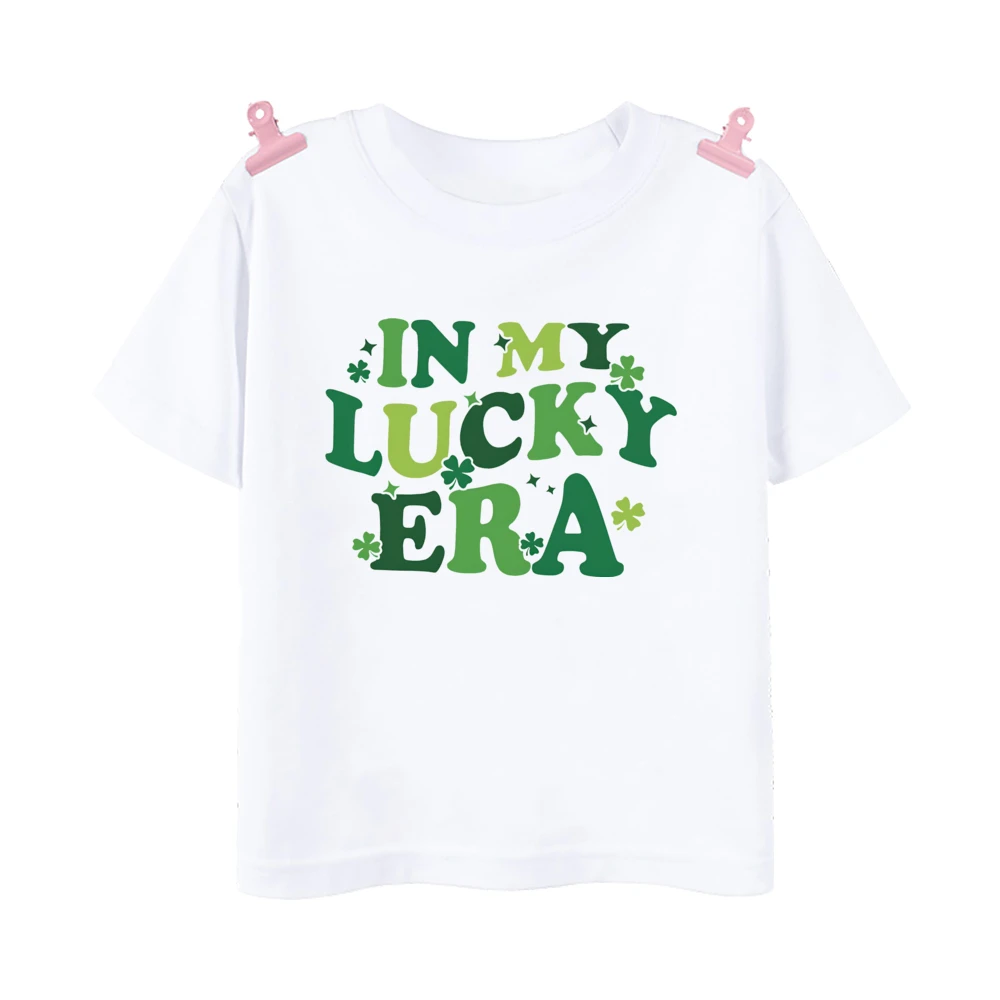 Rainbow Lucky Print Kids Shirts St. Patrick's Day Party Boys Girls Outfit T-shirt Holidy Child Short Sleeve Tops Toddler T Shirt 6
