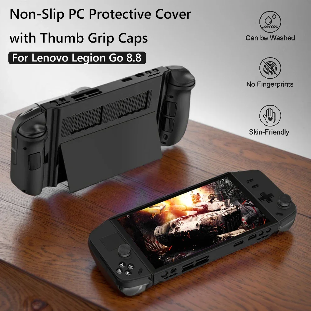 For Lenovo Legion Go Gaming Handheld Monitor Protection Cover Anti-Scratch Non-Slip PC Shock-Absorption with 4 Thumb Grip Caps