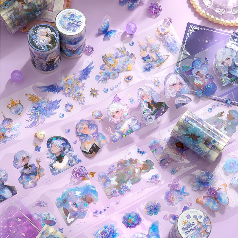 200cm/roll，Starry Night Scrapbook Sticker，Making adhesive tapes，Phone Case，Water Cup，Notebook Decorative，Aesthetic Stationery 2