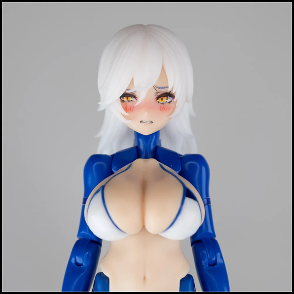 SH STUDIO F4 1/12 스케일 그레이 옐로우 핑크 듀얼 호스테일 헤어스타일 레진 GK 개조 부품 (6인치 여신 디바이스 바디용)
