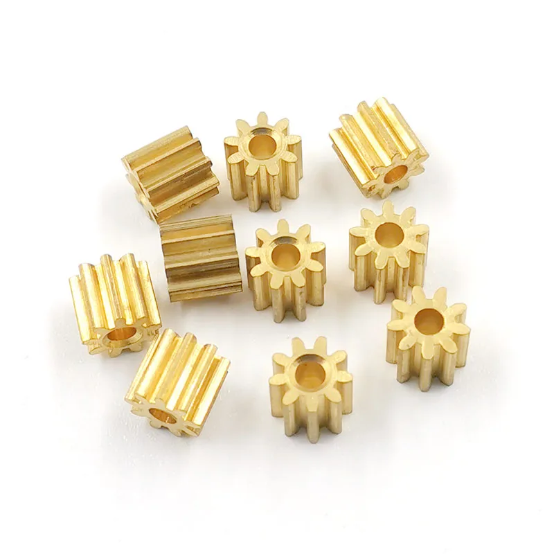 5 Pezzi Ingranaggio Piatto In Ottone Modulo 0.5 – 11 Denti, Diametro 6.5 Mm, Spessori E Fori Vari Per Alberi Da 1.5 A 3.17 Mm