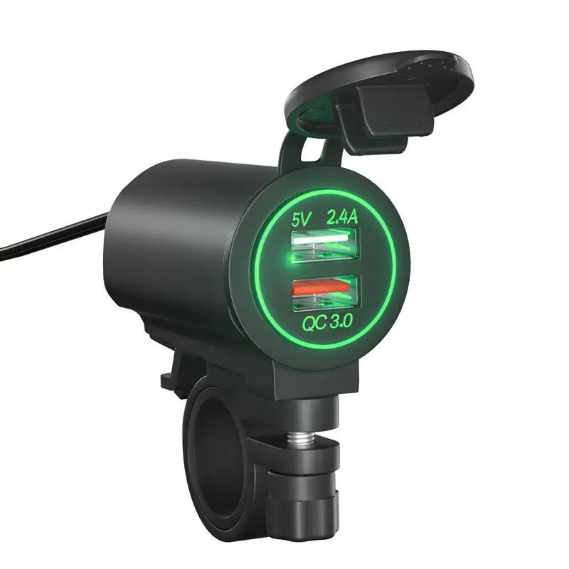 

Двойная USB-розетка для мотоцикла, быстрая зарядка QC 3.0, розетка питания, быстрая зарядка 3,0, двойное зарядное устройство USB