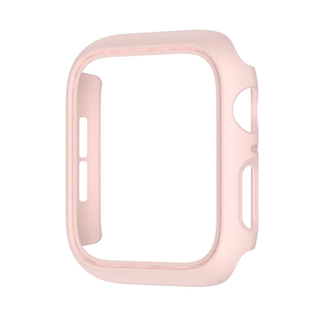 Cover for Apple Watch Case 45mm 41mm 44mm 40mm 42mm 38mm Accessories PC Protector bumper iWatch for Iwatch Series 7 SE 6 5 4 3 2 Pink