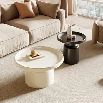 Modern Coffee Table Set 26.8 and 18.9 Round Coffee Table Coffee Table for Whole or Side Table End Table for Alone in Living Roo 4