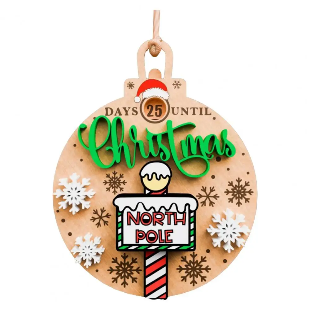 thumbnail image 1 of Christmas Countdown Ornaments Wooden Santa Wreath Stocking Bell Pendant Days Until Christmas Hanging Decorations For Door Tree, 1 of 5