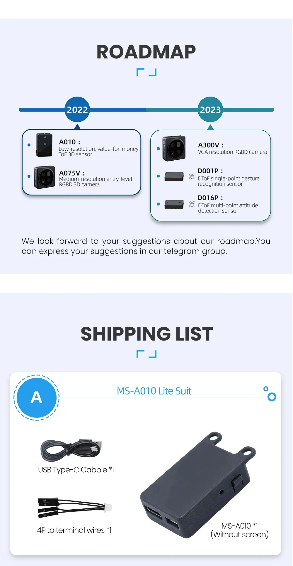 Sipeed MaixSense A010/A075V 3D Sensor Module RGBD TOF 3D Depth Vision MCU&ROS Ca