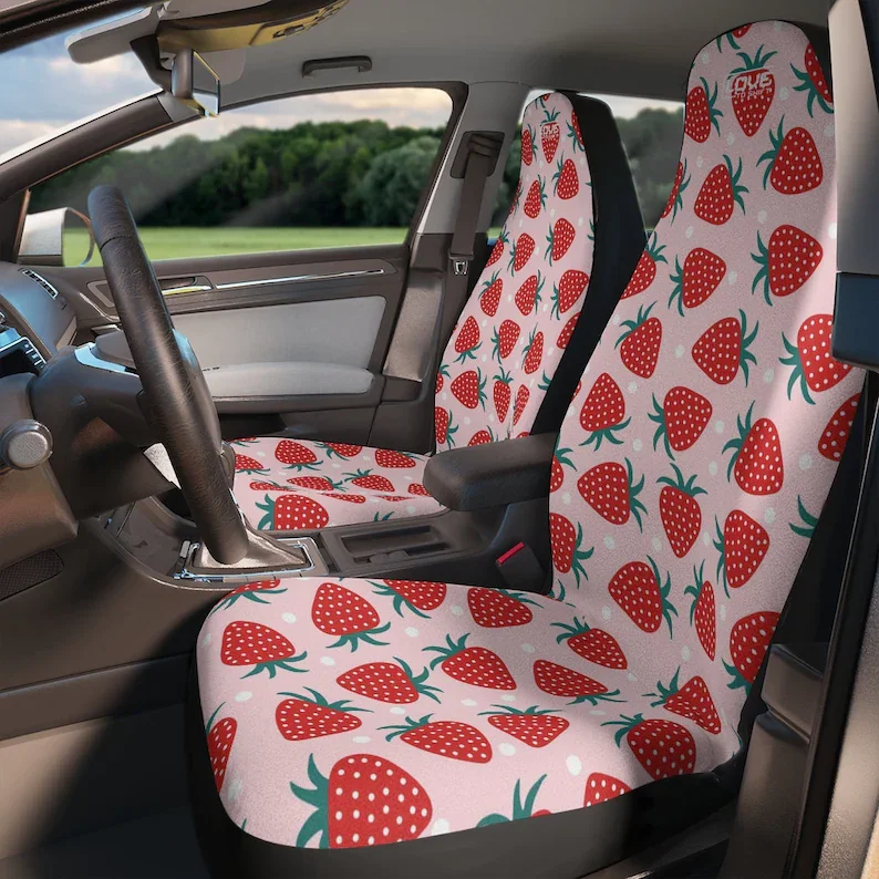 

Strawberry Patch Car Seat Cover, Seat covers for car, pink seat covers, car accessories